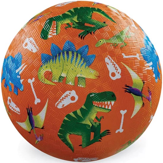 Crocodile Creek Rubberen Bal circa 18cm Dinosaurussen Oranje