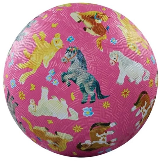 Crocodile Creek Rubberen Bal circa 18cm Paarden Roze 