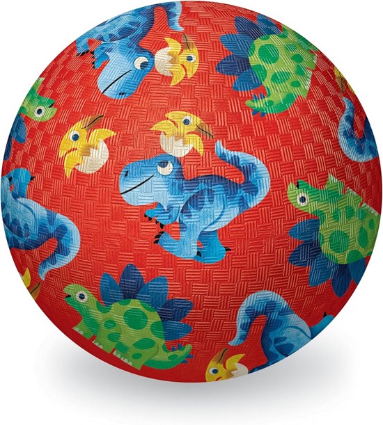 Crocodile Creek Rubberen Bal circa 18cm Dinosaurussen Rood 