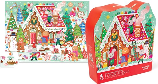 Crocodile Creek Vloerpuzzel Gingerbread Kersthuis 36 stukken 3+