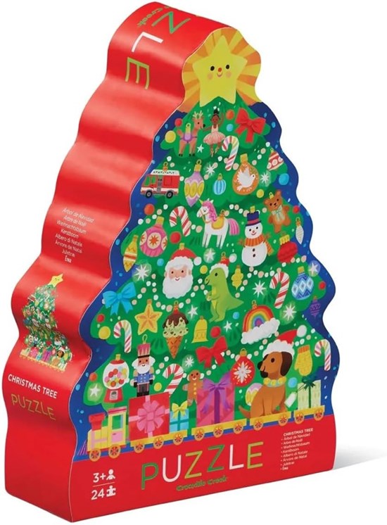 Crocodile Creek Vloerpuzzel Kerstboom VOL met Speelgoed 24 stukken 3+ 