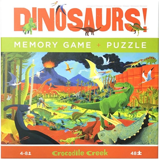 crocodile creek Memory spel & Puzzel Dinosaurus 48 stukjes 4+