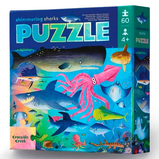 Crocodile Creek Puzzel 60stukjes Shimmering Sharks 4+