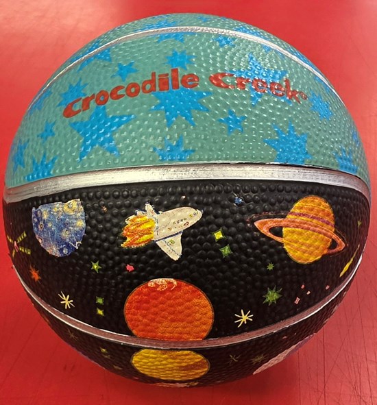 Crocodile Creek Rubberen Bal 13cm Ruimte Basketbal