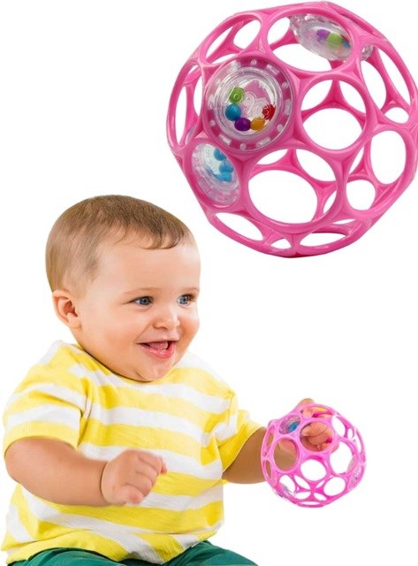 Oball Rammel Bal Pink 10cm 0mnd+ 