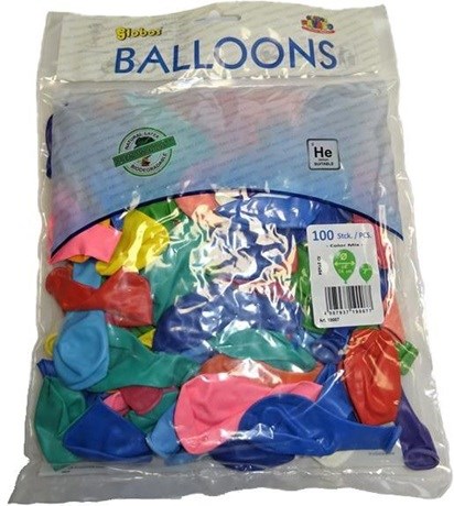 Globos Zak met Circa 100 Ballonnen 20cm ø 