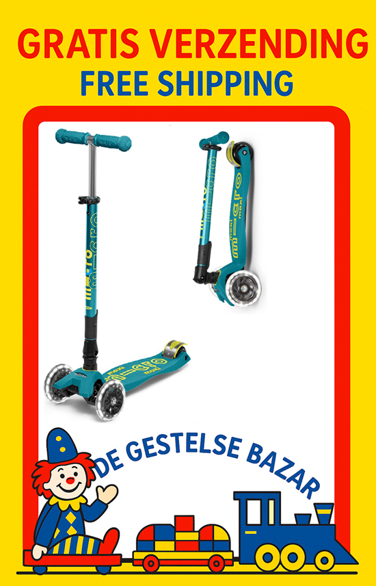 micro step MAXI Petrol Green met LED Verlichting Inklapbaar 5+ 