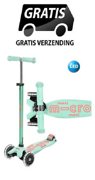 Micro Step Maxi Deluxe met  LED Wielen Mint 5+  