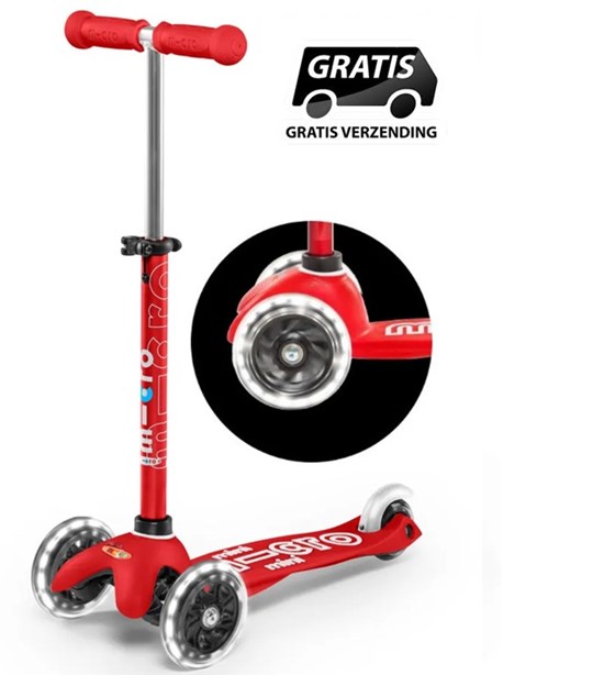MiNi MICRO STEP de LUXE ROOD met LED VERLICHTING 2+