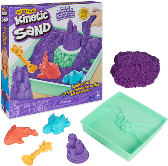 Spinmaster Kinetic Sand Zandbak Opbergset met Paars Speelzand 3+ 