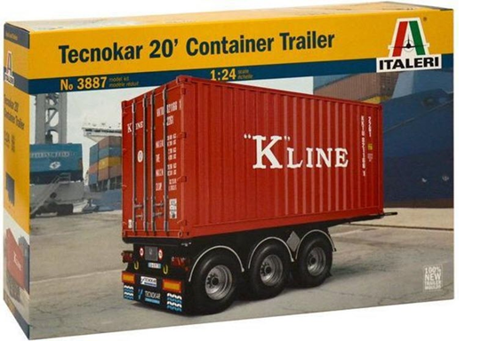 3887 italeri Tecnocar 20ftContainer Trailer schaal 1/24 