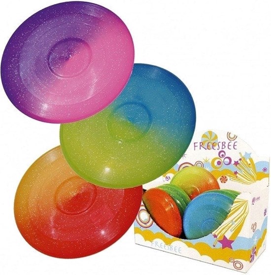 FRISBEE GLITTER assorti kleuren 27 cm 