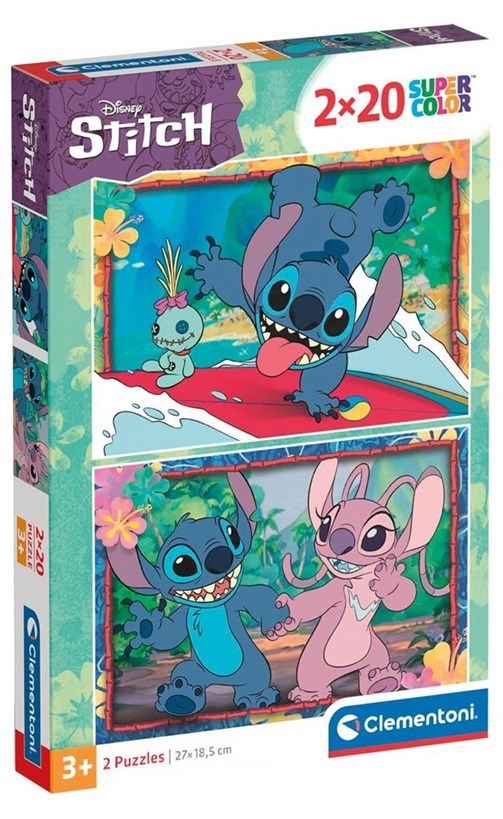 Clementoni Puzzel Super Color Disney Stitch 2x20st. 3+