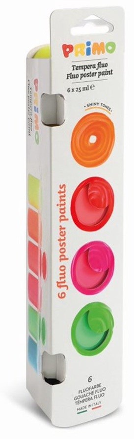 primo 6 Fluor Plakkaatverf Potjes 3+ 