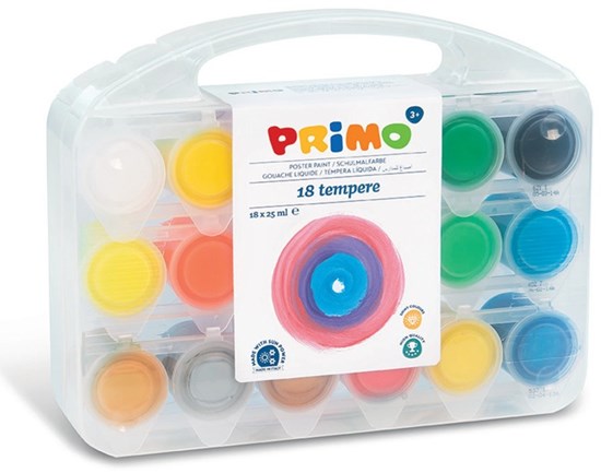 primo 18 Kleuren Premium Kleuren Plakkaatverf 25ml in Koffer 