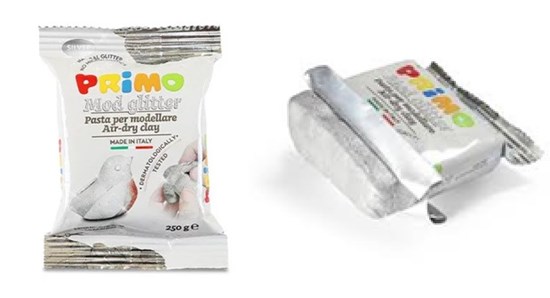 Primo MOD Glitter Klei 250gram Zilver 3+ 