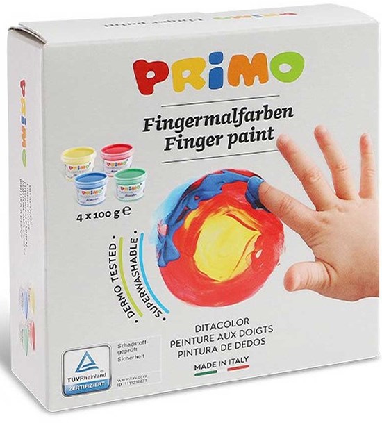 Primo 4 Kleuren Vingerverf 100gram 2+ 