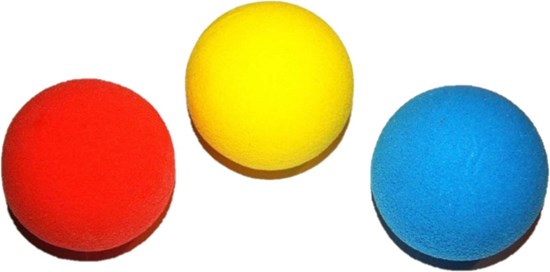 Soft-Tennisballen Colors 3 stuk in zak 68mm 