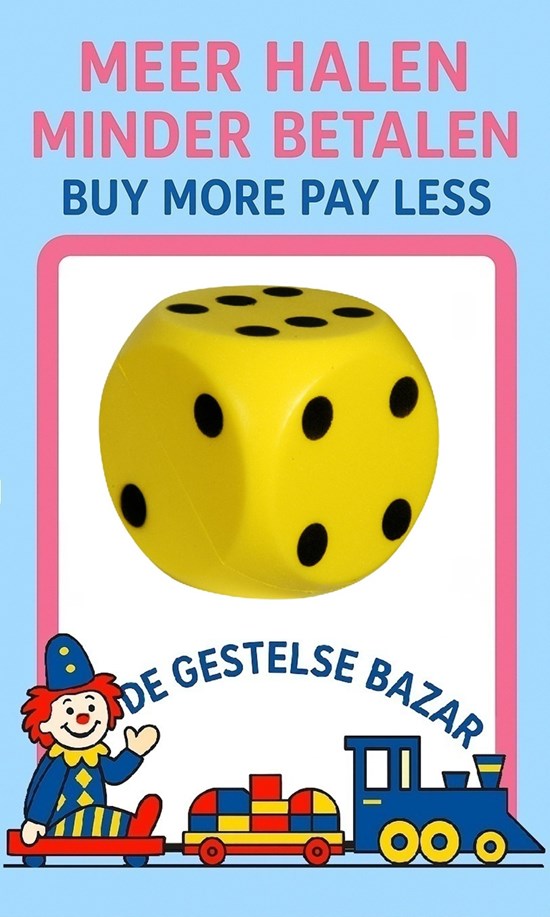 Soft Foam Dobbelsteen 15x15x15cm Geel/Zwart 