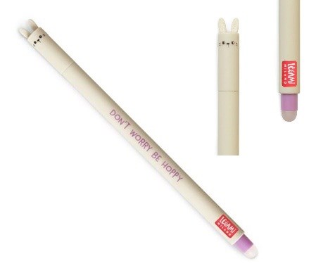 Legami Uitwisbare Pen Bunny You Are Beautiful Roze DON'T WORRY BE HOPPY purple inkt 