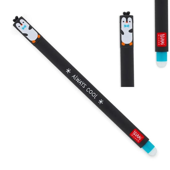 Legami Uitwisbare Pen Pinguin * ALWAYS COOL * turqoisen inkt 