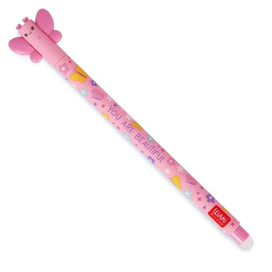 Legami Uitwisbare Pen Roze Vlinder YOU ARE BEAUTIFUL roze inkt 