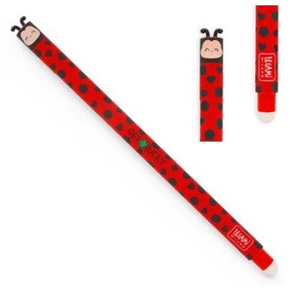 Uitwisbare Pen Lieveheersbeestje Rood/Zwart GET LUCKY rode inkt 