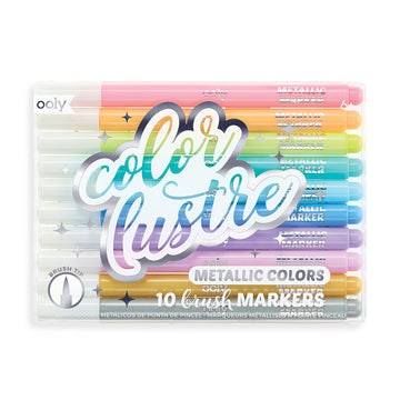 ooly 10 COLOR LUSTRE METALLIC BRUSH MARKERS 