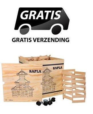 Kapla 1000 in Luxe Houten Kist met Wielen 