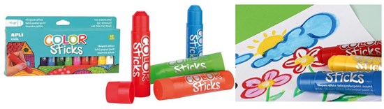 Apli Kids Color Sticks Plakkaatverf in Stick 12kleuren 