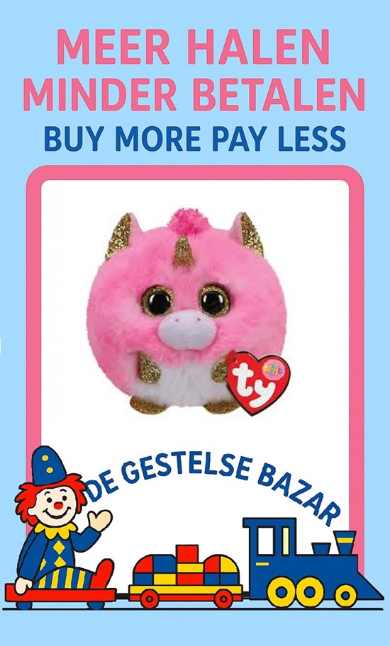 Ty Teenie mini Puffies Fantasia de Unicon Roze/Wit circa 10CM 