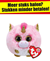 Ty Teenie mini Puffies Fantasia de Unicon Roze/Wit circa 10CM 