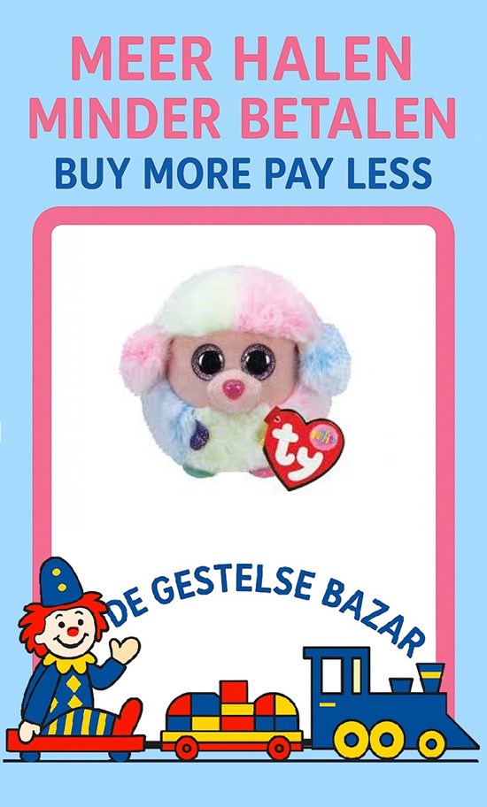 Ty Beanie Mini Puffies Rainbow de Poedel circa 10cm