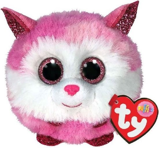 Ty Beanie Puffies Princess Husky Pink/Wit10cm