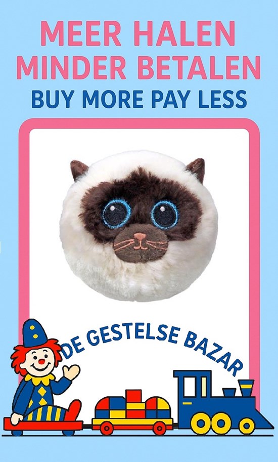 Ty Beanie Bouncers Sammy Siamese Poes cremekleurig 3+