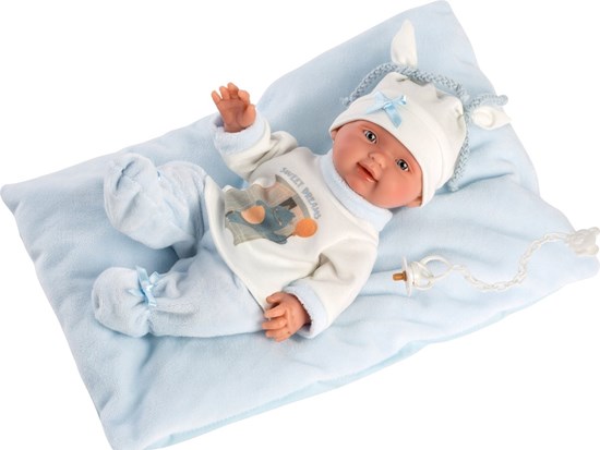 Llorens Mini Babypopje Jongen Bebito met Kussen 26cm 