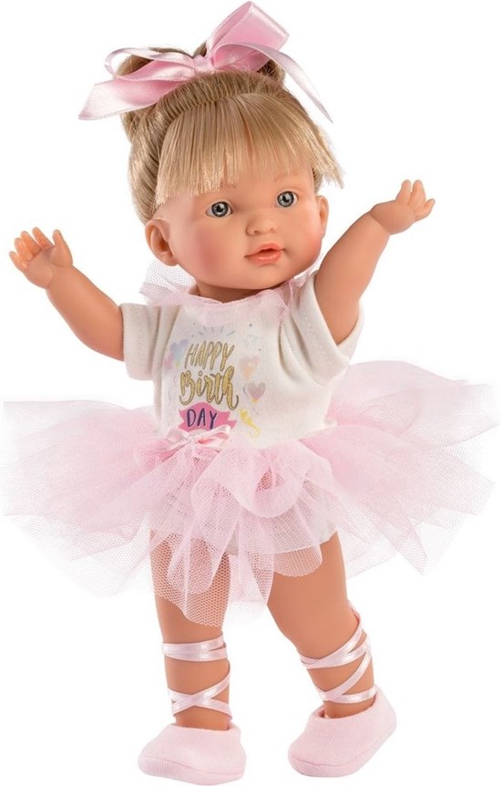 Llorens pop Valeria Happy Birthday met Roze Thule Rok 28cm  