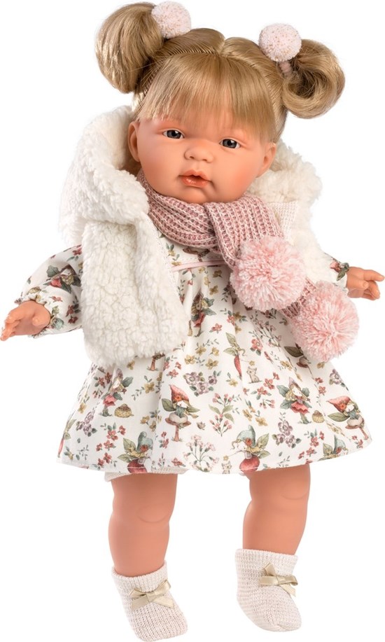 Llorens pop Joelle Weepy met Vlechtjss en Glitter Kleding 38 cm