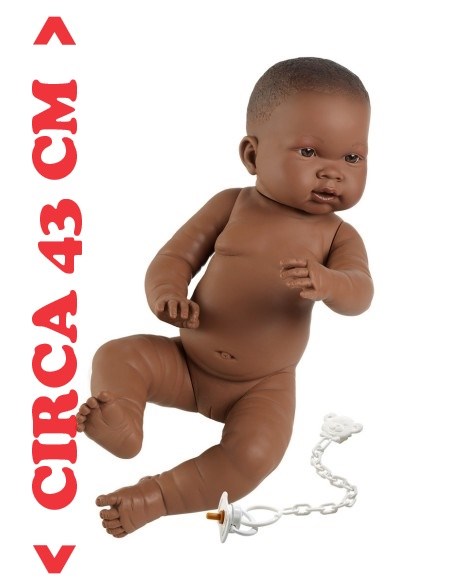 Llorens Nahia Naakte Babypop Meisje Bruin 43cm 