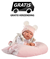 Llorens pop Tina met Kussen Roze/Creme 44cm 