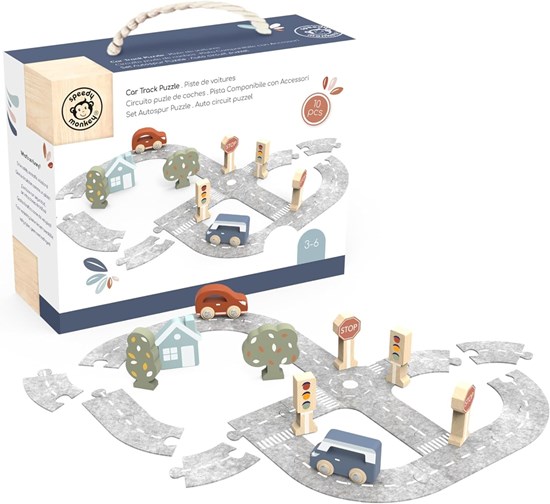 Speedy Monkey Car Track Straten Plan Puzzel 10dlg 3+ 