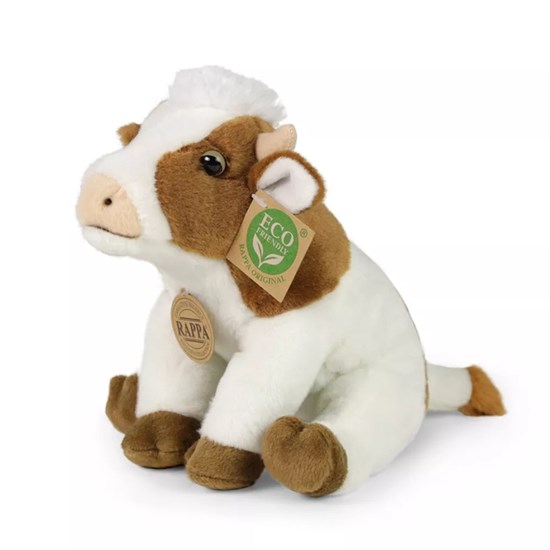 Rappa Eco Friendly Zittende Koe Beige/wit 18cm 0mnd+