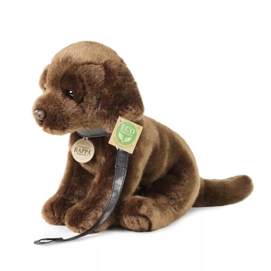Rappa Eco Friendly Zittende Labrador met Riempje Bruin 25cm 0mnd+