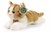 Rappa Eco Friendly pluche Liggende Kat Beige/Wit circa 20cm Omnd+ 