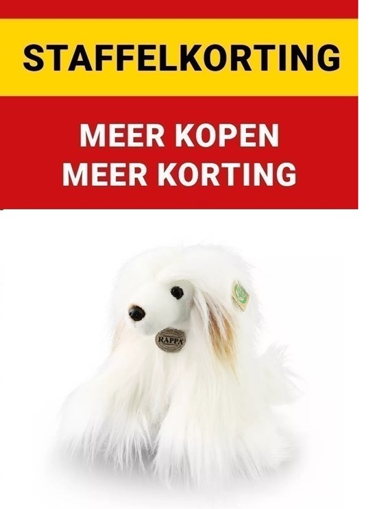 Rappa Pluche Chinese Labutenka Hond Wit/Beige circa 30cm ECO Friendly 0mnd+ 