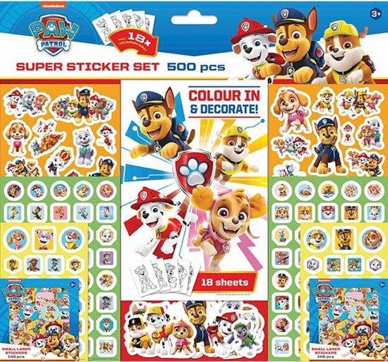 Paw Patrol SUPER STICKER set 500dlg 3+ 