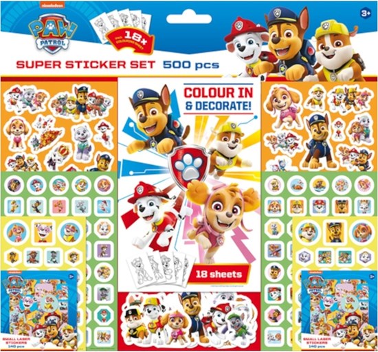 Paw Patrol SUPER STICKER set 500dlg 3+ 