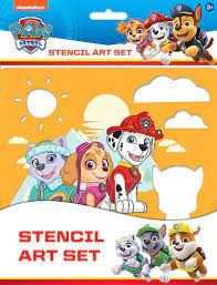 Paw Patrol 4 Teken Sjablonen Stencil Art set 3+