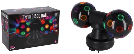 Twin Disco Ball set LED Lights 10cm ø 8+ 