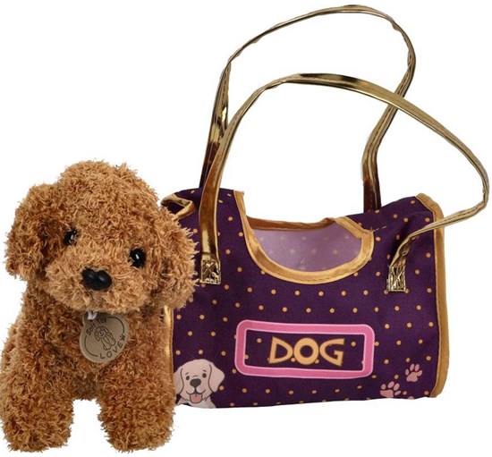 Pluchies Pluche Hond in Tasje 